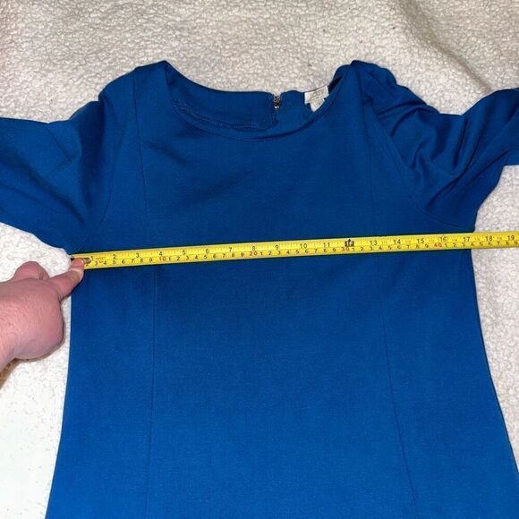 J. Crew Womens Long Sleeve Zipper Back Blue Knit Dress Size Small - Picture 9 of 13